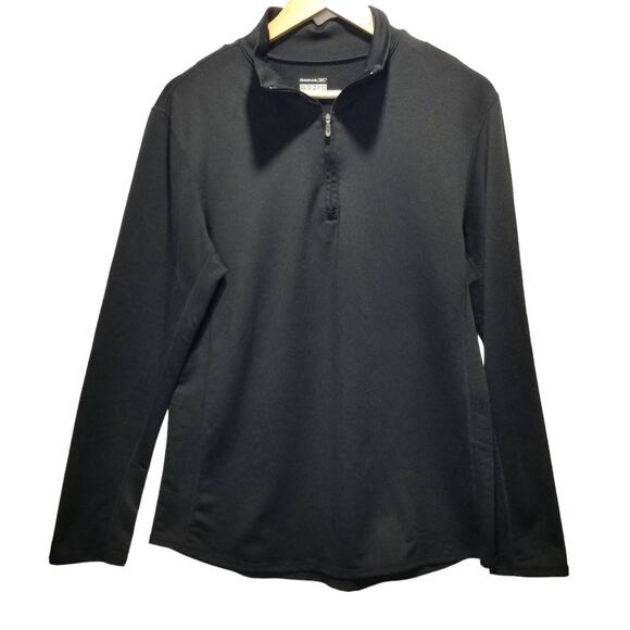 REEBOK Jacket Womens Large 1/4 Zip Running  Sweatshirt Black - Picture 1 of 5